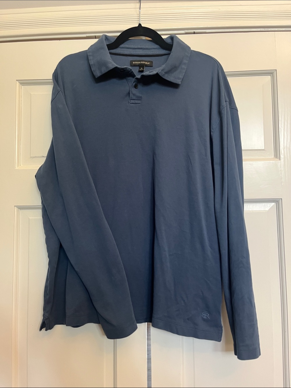 Banana Republic Men's Long-Sleeve Polo - Dusty Blue